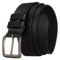 Pánsky klasický kožený opasok v čiernej farbe s tradičnou prackou