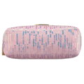 Ružová dámska kozmetická taštička z polyesteru s flitrami