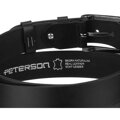 Pánsky čierny kožený opasok s klasickou prackou – Peterson