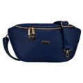 Veľká tmavomodrá dámska ľadvinka z eko kože crossbody