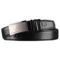 Pánsky kožený opasok v čiernej farbe s automatickou prackou