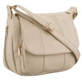 Dámska béžová kabelka na rameno s praktickými vreckami