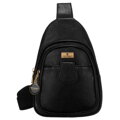 Čierna dámska crossbody kapsička z eko kože