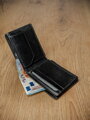 Kompaktná čierna peňaženka vyrobená z kvalitnej RFID prírodnej kože - Rovicky