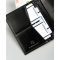 Duży, czarny portfel męski ze skóry naturalnej z systemem RFID bez zapięcia zewnętrznego - 4U Cavaldi
