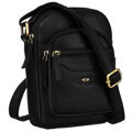 Čierna pánska kožená crossbody taška Peterson + kožené puzdro na kľúče