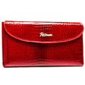 Červená dámska peňaženka z ekologickej kože s krokodíliou textúrou