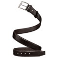 Pánsky hnedý opasok zo syntetickej kože s klasickou prackou – hnedý