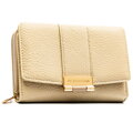 Béžová dámska peňaženka z ekologickej kože s jemnou štruktúrou a zapínaním na patent
