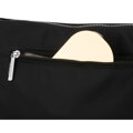 Dámska čierna crossbody kabelka z polyesteru, jednokomorová so zadným vreckom