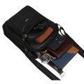 Čierna pánska kožená crossbody taška Peterson + kožené puzdro na kľúče