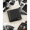 Veľká čierna pánska kožená peňaženka 4U Cavaldi s RFID ochranou