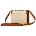 Dámska crossbody kabelka Peterson v odtieňoch ecru a hnedej – dvojkomorová s magnetickým zapínaním