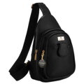 Čierna dámska crossbody kapsička z eko kože
