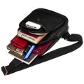 Čierna dámska crossbody kapsička z eko kože