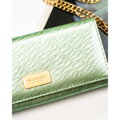 Veľká kožená dámska svetlozelená peňaženka na patent s RFID ochranou