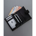 Veľká čierna pánska kožená peňaženka 4U Cavaldi so zapínaním na patent a RFID ochranou