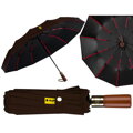 Hnedý veľký skladací dáždnik Peterson s UV ochranou v elegantnej krabičke