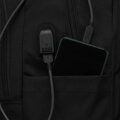 Čierny školský batoh s USB portom - Peterson,skl.