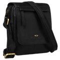 Čierna pánska kožená crossbody taška s klopou a zipsom – štýlový mestský doplnok