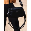 Klasická čierna dámska crossbody kabelka z eko kože s dvoma popruhmi – Peterson