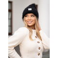 Čierna zimná dámska čiapka Beanie z mäkkého nylonu