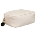 Elegantná béžová dámska crossbody taška z eko kože so zlatými detailmi