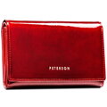 Lakierowany, czerwony portfel damski zamykany na zatrzask - Peterson
