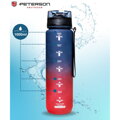 Červeno-fialová tritanová fľaša na vodu s motivačnou stupnicou – 1000 ml