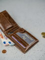 Pánska kožená peňaženka s úložným priestorom na zips - Always Wild