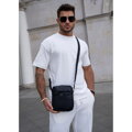 Pánska kožená crossbody taška Peterson v čiernej farbe + puzdro na kľúče