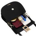 Dámska čierna crossbody kabelka Peterson so zlatými detailmi a magnetickým zapínaním
