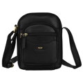 Čierna pánska kožená crossbody taška Peterson + kožené puzdro na kľúče