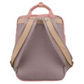 Dámsky ruksak z polyesteru a ekologickej kože v ružovo-sivej farbe, jednokomorový