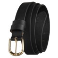 Elegantný dámsky kožený opasok čierny so zlatou prackou Peterson