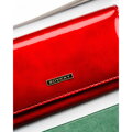 Veľká červená dámska peňaženka z prírodnej kože so zapínaním na patent - Rovicky
