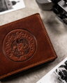 Veľká, kožená pánska peňaženka s reliéfom zobrazujúcim znamenie zverokruhu - Peterson
