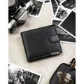 Veľká čierna pánska kožená peňaženka 4U Cavaldi so zapínaním na patent a RFID
