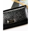 Veľká kožená dámska čierna peňaženka na patent s RFID ochranou