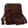 Malá hnedá pánska kožená crossbody taška – ľahká, štýlová a kompaktná