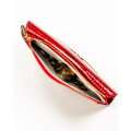 Červená dámska peňaženka z ekologickej kože s krokodíliou textúrou