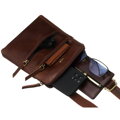 Hnedá pánska kožená crossbody taška Peterson + puzdro na kľúče