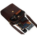Hnedá kožená crossbody taška pre pánov - Peterson