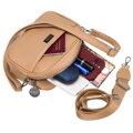 Béžová dámska crossbody kabelka z eko kože s dvoma popruhmi – Peterson