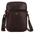 Hnedá kožená crossbody taška - Peterson