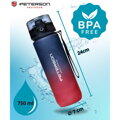 Červeno-fialová tritanová fľaša na vodu bez BPA so šnúrkou – 750 ml