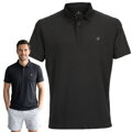 Czarna, męska koszulka polo regular fit w rozmiarach od M do XL - Peterson