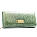 Veľká kožená dámska svetlozelená peňaženka na patent s RFID ochranou