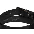 Pánsky čierny kožený opasok so striebornou prackou, šírka 4 cm - Peterson