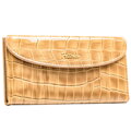 Dámska béžová peňaženka z ekologickej kože s krokodíliou textúrou a magnetickým zapínaním Peterson
